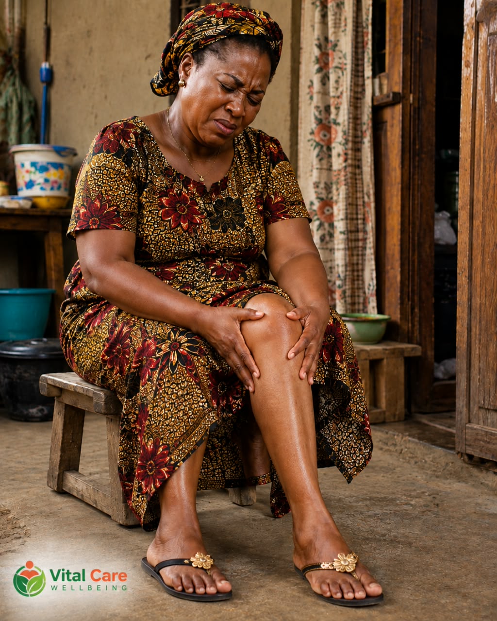 African Lady on Joint Pain